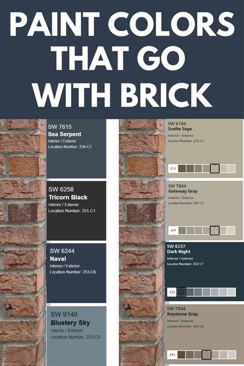 An Advertisement For Paint Colors That Go With Brick