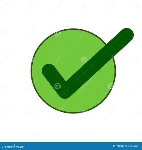 Green Check Mark Icon In A Circle Tick Symbol In Green Color Stock
