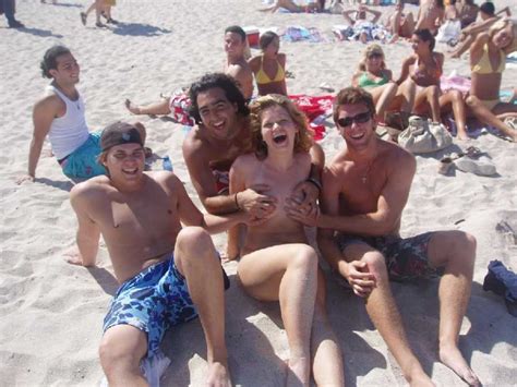 Three Friends Grope Her Boobs On The Beach Nudeshots The Best