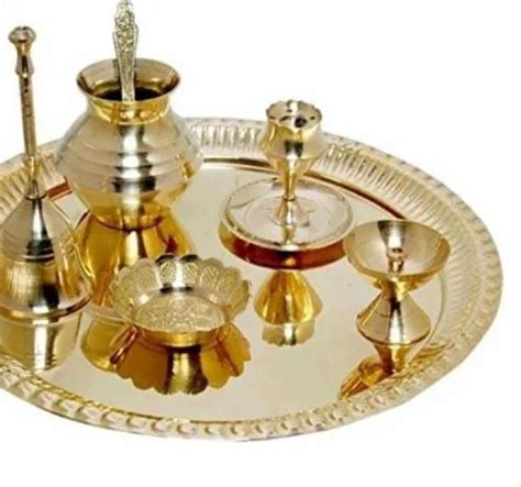 Brass Gold Polish Thali Set For Temple At Rs Piece In Moradabad ID