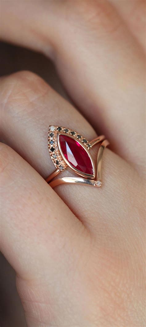 Ruby Diamond Wedding Ring Sets Jenniemarieweddings