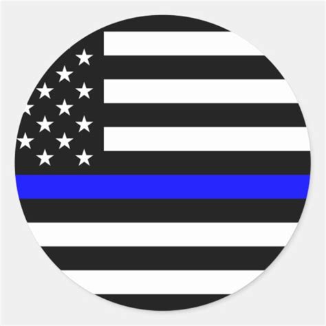 Blue Lives Matter Us Flag Police Thin Blue Line Classic Round Sticker