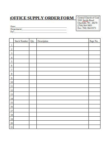 Free 10 Supply Order Form Templates In Pdf Ms Word