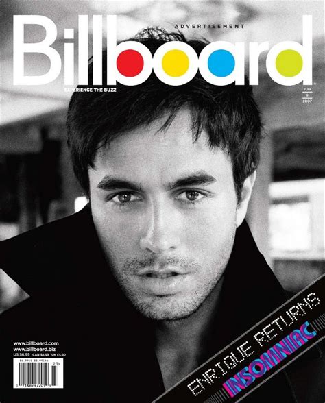 The Cover Of Billboard Magazine With A Man In Black Shirt And White