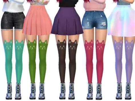 Kawaii Cat Stockings Los Sims 4 Descarga Simsdom Sims 4 Clothing