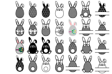 Easter Bunny Eggs SVG, Easter Monograms, Easter Egg svg By