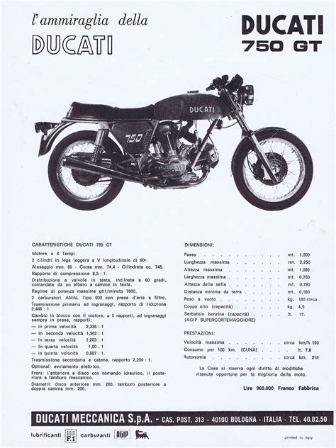 1971ducati 750gt Brochureitaly01 Ducati Motorcycles Old Bikes