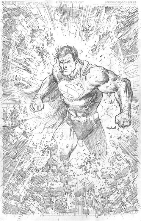 Jim Lees Pencils For The Superman Variant Cover For Justice League