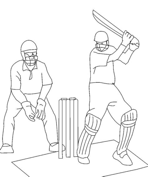 Cricket Pitch Coloring Pages