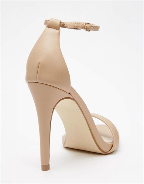Lyst Steve Madden Stecy Nude Barely There Heeled Sandals In Natural