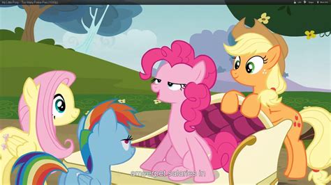 155366 Safe Screencap Applejack Fluttershy Pinkie Pie Rainbow Dash Too Many Pinkie Pies