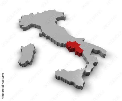 Illustrazione Stock Cartina Italia D Regioni Campania Adobe Stock