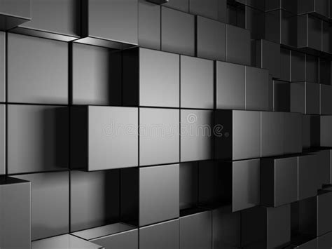 Abstract Silver Metal Cubes Background Stock Illustration