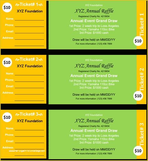 Event Ticket Template Free Download Word Of 20 Free Raffle Ticket
