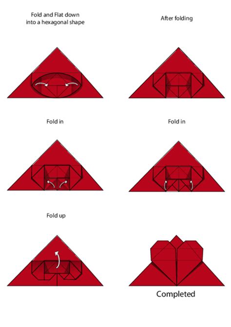 Easy Origami Instructions Heart Bookmark