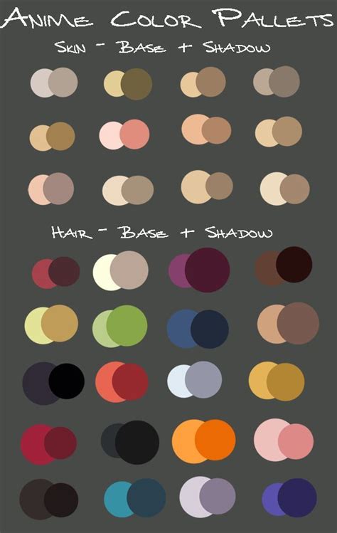 Anime Color Pallets By Kayeshepherd On Deviantart In 2020 Skin Color
