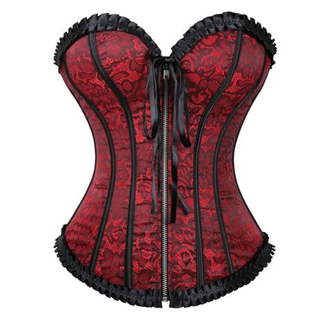 Buy Overbust Corsets And Bustiers Zipper Front Vintage