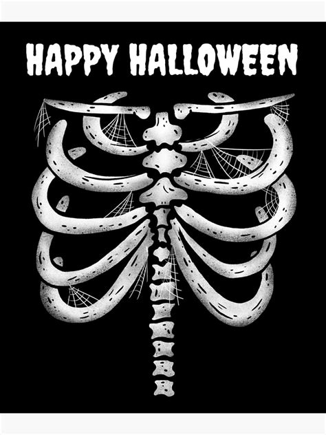 Happy Halloween Skeleton Poster By Theholidaybay Redbubble