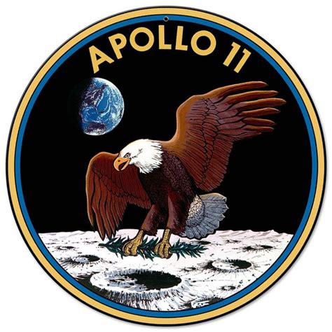 Apollo 11 50th Anniversary Mission Patch Insignia Metal Sign 14 X 14 Inches