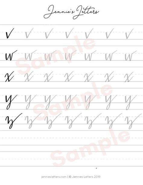 Beginner Level 2 Calligraphy Word Practice Worksheet Blank