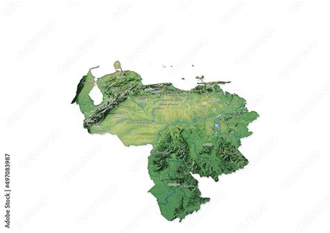 Ilustrace „isolated Map Of Venezuela With Capital National Borders