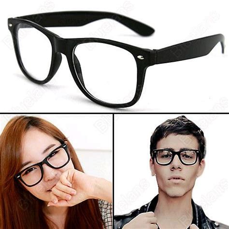 Fashion Retro Unisex Mens Womens Clear Lens Wayfarer Nerd Geek Glasses