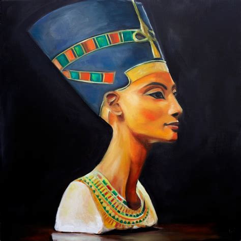 Original Art Nefertiti Ancient Egypt Canvas Art Oil Painting Etsy