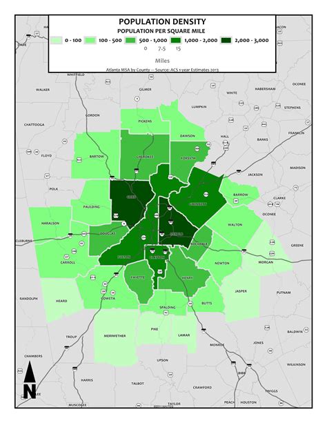 Population Density 2013 Metro Counties Metro Atlanta Equity Atlas