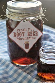 Print the labels on your home computer on card stock, punch a hole in the top of the label and use a length of twine, ribbon, yarn. Crock-Pot Root Beer Moonshine | Recipe | Flavored ...
