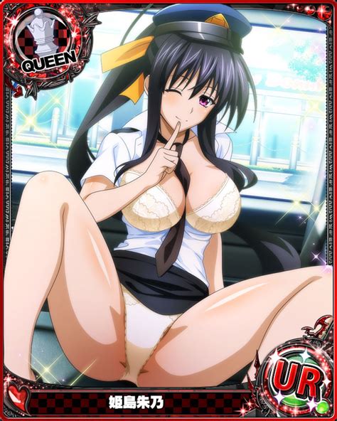 himejima akeno high school dxd official art 1girl black hair bra breasts card medium