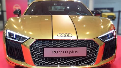 Audi R8 V10 Plus In Pure Rose Gold Golden Steering Wheel Winner 2015