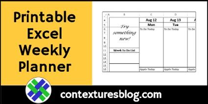 printable excel weekly planner contextures blog