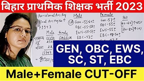 Bihar 7th Phase Category Wise Final Cut Off Male Female BPSC Tre Cut