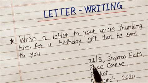 🌷 write a letter to your uncle write a letter to your uncle thanking him for his invitation to