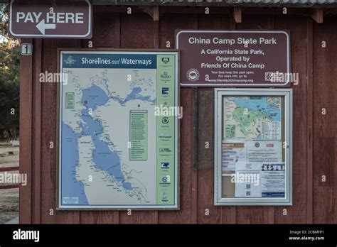 A Sign And Map At China Camp State Park In Marin County California