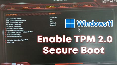 How To Enable Tpm And Uefi Gpt Secure Boot Gigabyte B Ryzen Windows Vrogue