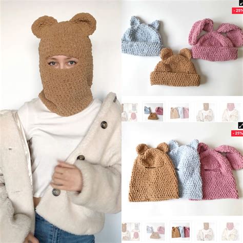 Balaclava With Bear Ears Crochet Pattern With Bunny Ears With Cat Ears Easy Crochet Hat