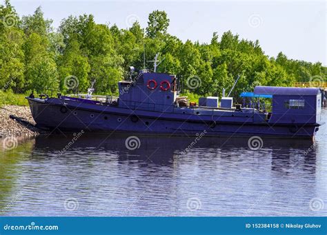 River Small Fishing Vessel Moored To The Shore Stock Photo Image Of