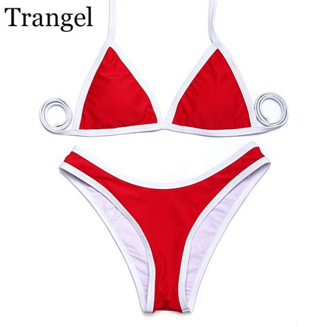 Trangel Swimwear Women Leaf Print Bikini Brazilian Woman