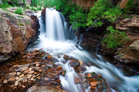 A Waterfall In Glacier Gorge Rocky Mountain National Park Co