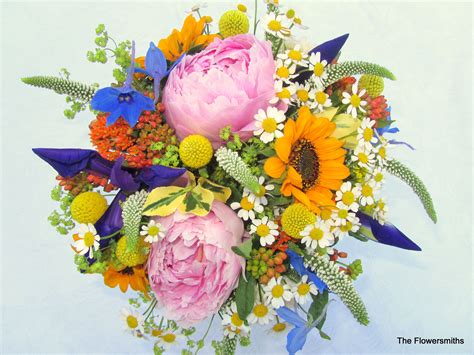 Uk Bridal Bouquet Multi Colored Flowers