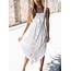 White Summer Strappy Backless Button Down Irregular Solid Color Maxi 