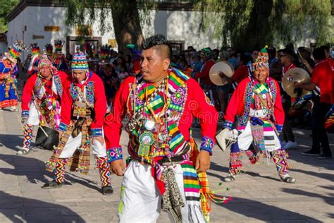 Men Dancing At The Festival Of Indigenous People In South America