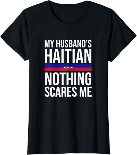 Womens Haitian Husband Haiti Wife Anniversary Wedding T T Shirt Clothing Shoes