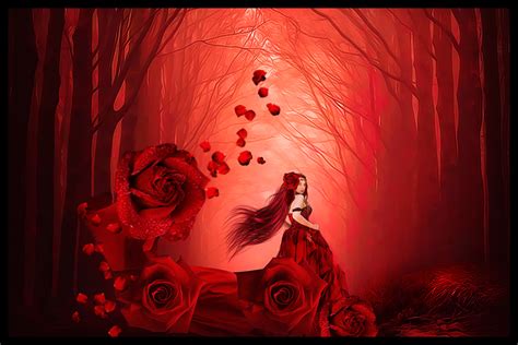 Red Rose Monochromatic Painting Painting Inspired