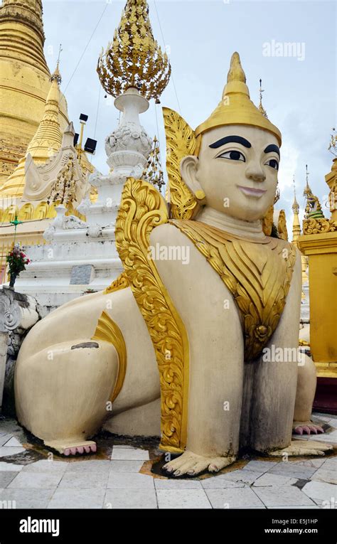 Singha Creatures Of Myth And Legend Of Shwedagon Pagoda Or Great Dagon