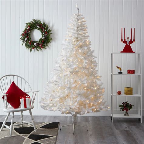 10 White Christmas Trees With Lights Kiddonames