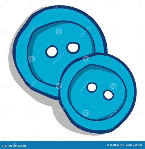Two Blue Buttons Vector Illustration Stock Vector Illustration Of