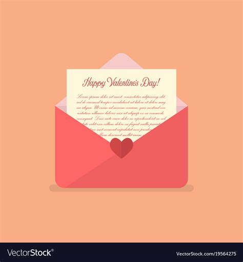 Happy Valentines Day Letter Royalty Free Vector Image