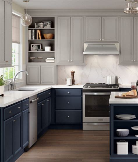 Kitchen cabinet colors kitchen redo home decor kitchen kitchen interior home kitchens dark blue kitchen cabinets grey kitchen floor modern grey hands down, when it comes to kitchen cabinets, white is the most popular color, and this is followed by closely by gray and then navy. Merillat Cabinetry on Instagram: "Navy blue cabinets are a ...